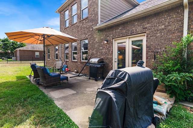 view of patio with grilling area