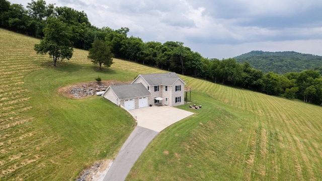 bird's eye view featuring a rural view