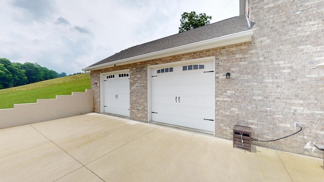 view of garage