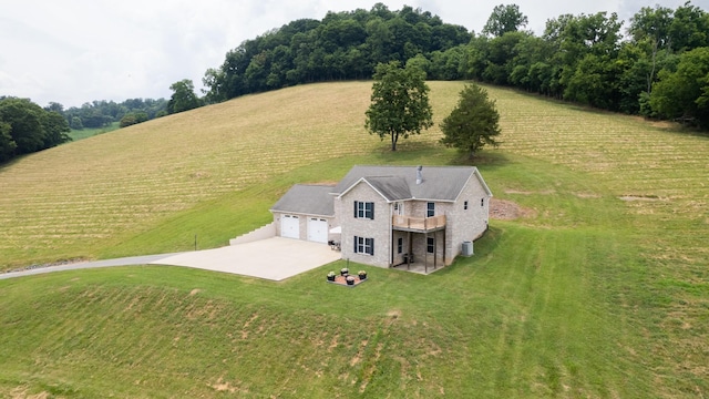 aerial view with a rural view