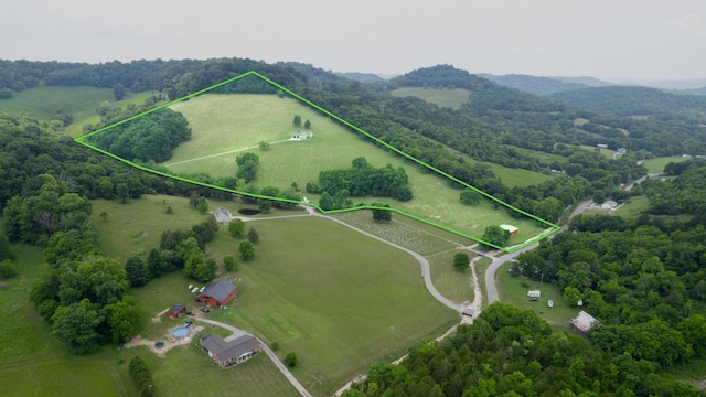 bird's eye view with a rural view