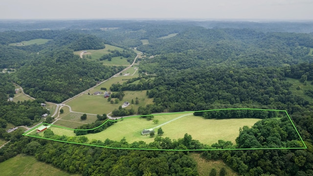 drone / aerial view with a rural view