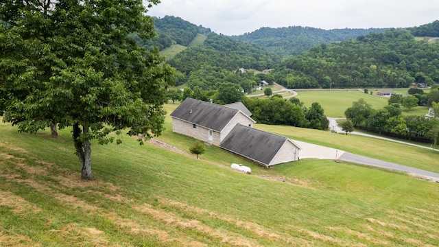 drone / aerial view featuring a rural view