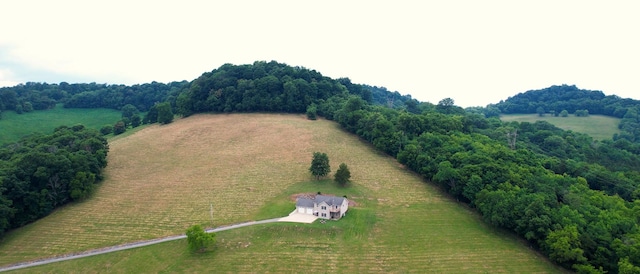 aerial view featuring a rural view