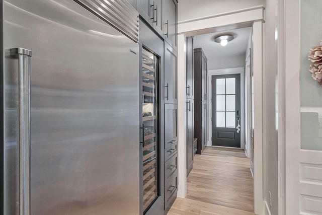 doorway featuring light hardwood / wood-style floors