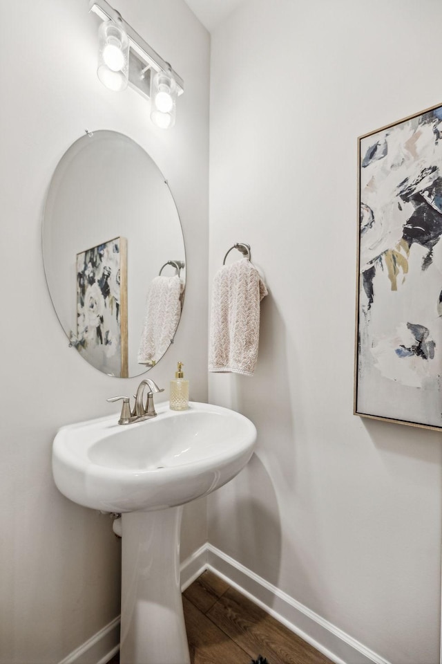 bathroom featuring hardwood / wood-style floors