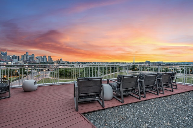 view of deck at dusk