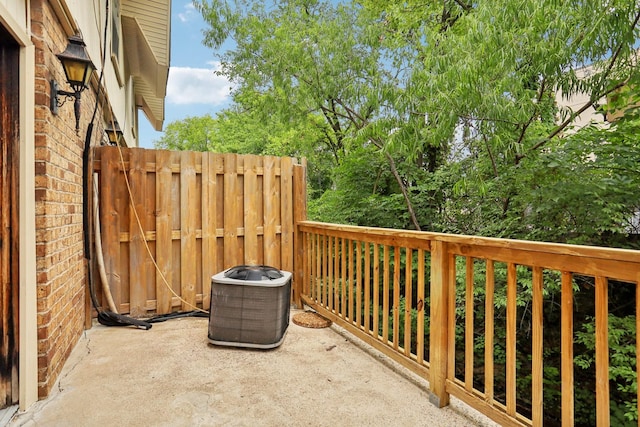 view of patio / terrace featuring central air condition unit