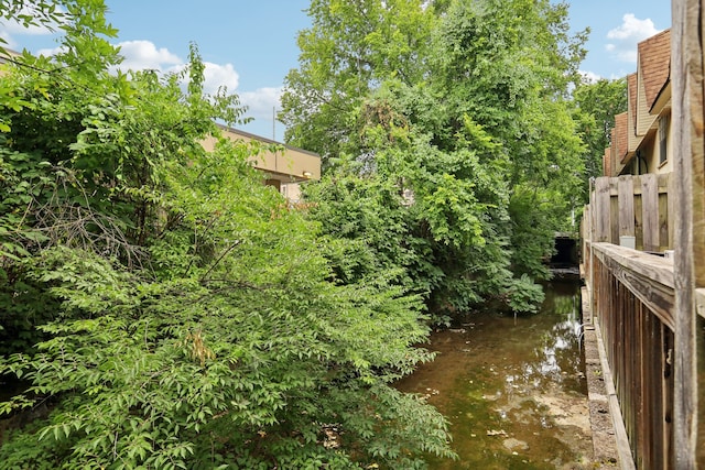 view of yard with a water view