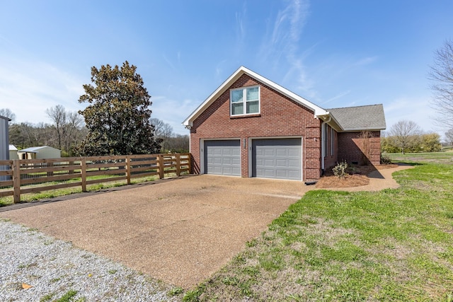 view of property exterior with a garage