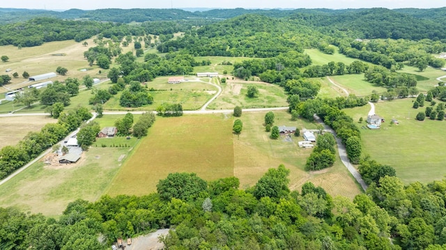 aerial view featuring a rural view