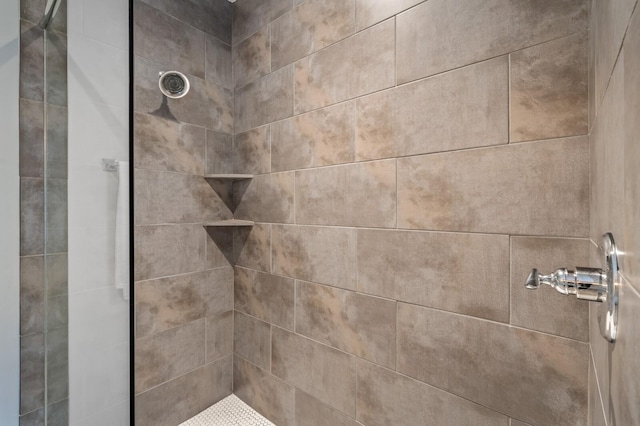 interior details with tiled shower