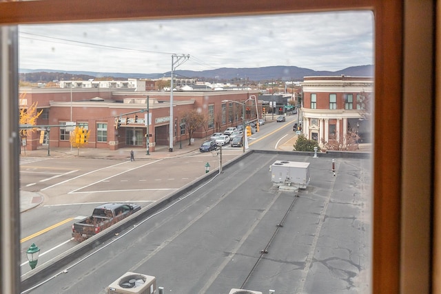 exterior space with a mountain view