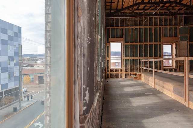 interior space with hardwood / wood-style floors