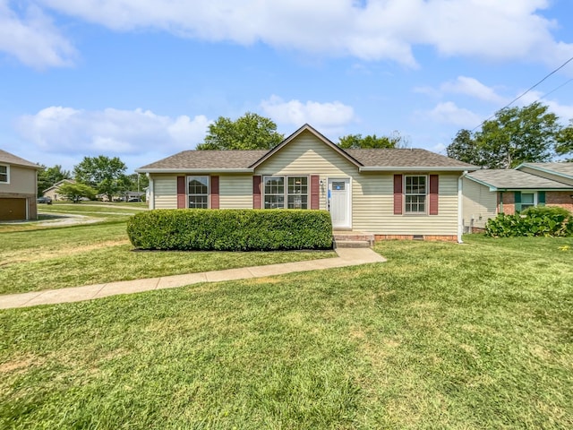 ranch-style house with a front yard