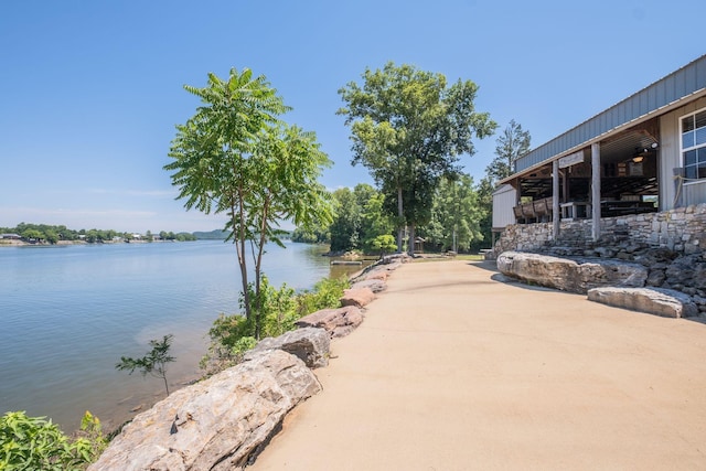 view of property's community with a water view