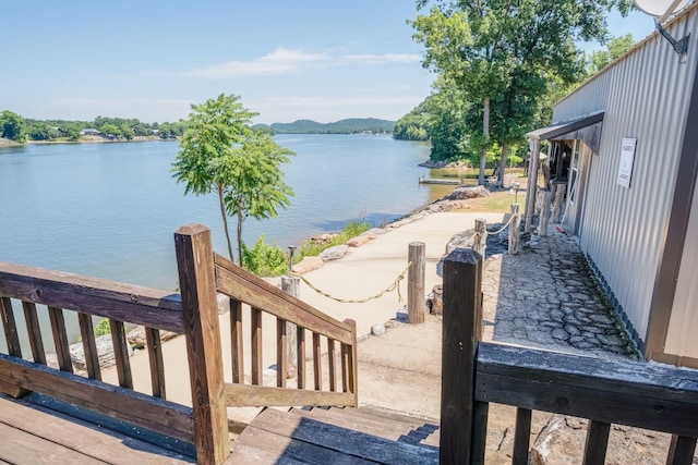 property view of water featuring a mountain view