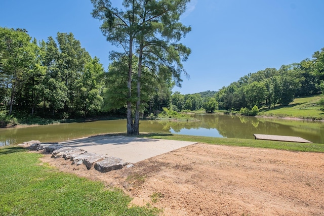 351 New Era Landing Rd, Linden, TN 37096 - view of community featuring a water view, a yard, and a forest view
