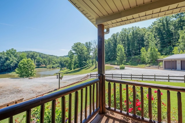 351 New Era Landing Rd, Linden, TN 37096 - wooden terrace featuring a water view