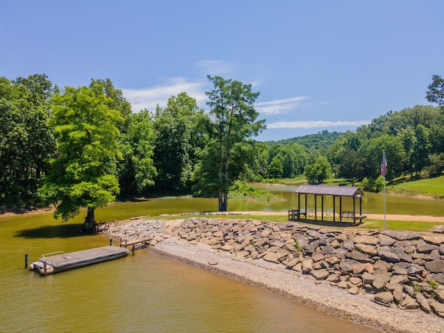 351 New Era Landing Rd, Linden, TN 37096 - dock featuring a gazebo and a water view