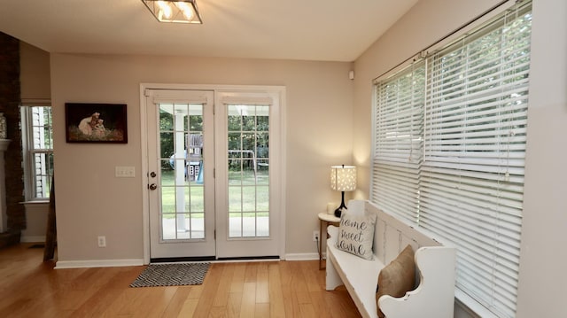 entryway featuring light hardwood / wood-style floors