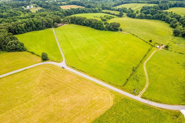 birds eye view of property with a rural view