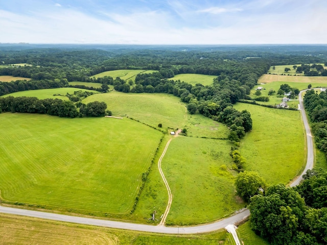 drone / aerial view featuring a rural view