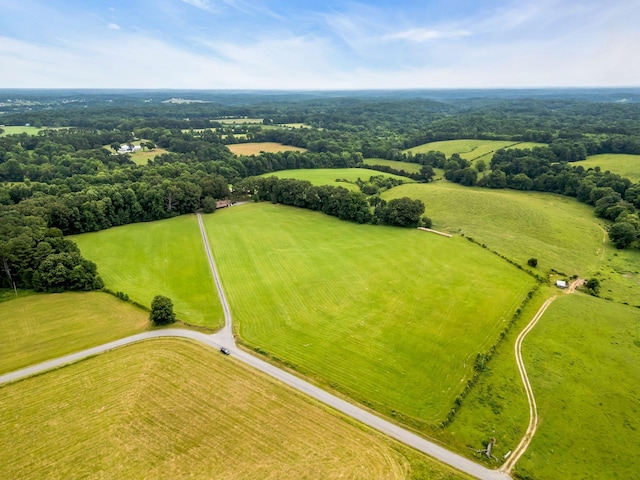 bird's eye view with a rural view