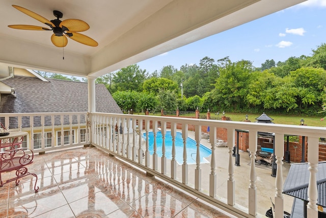 balcony with a patio area