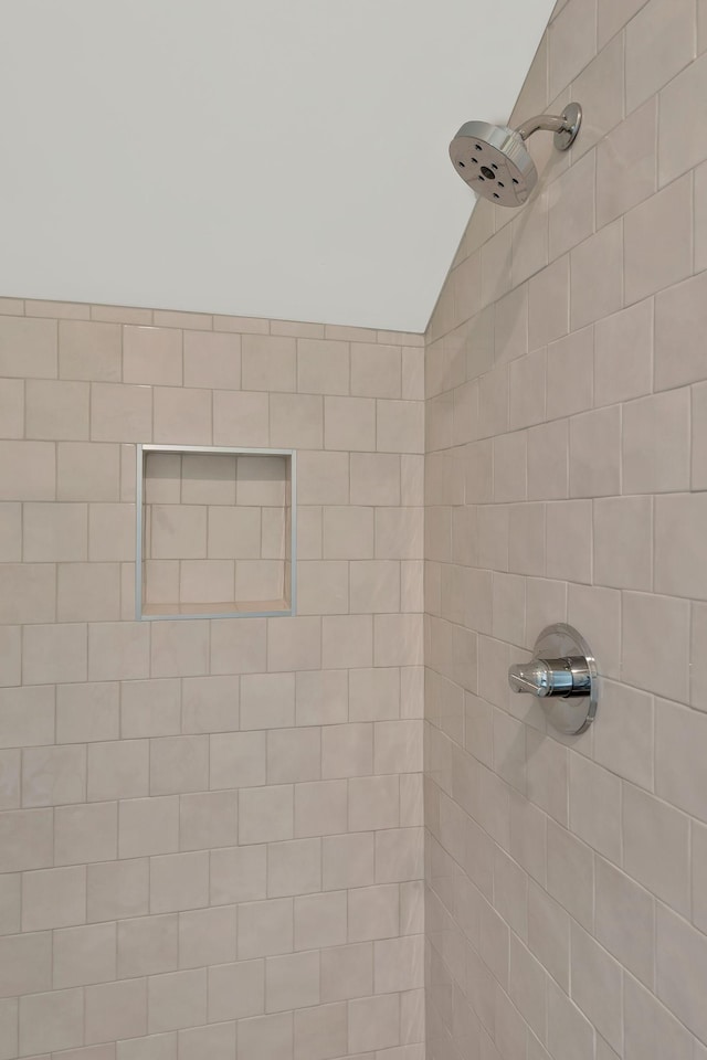 details with a tile shower