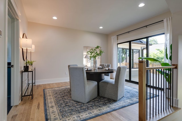 dining area featuring light hardwood / wood-style floors