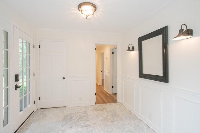 interior space featuring french doors