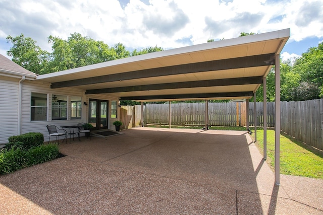 view of patio / terrace with a carport