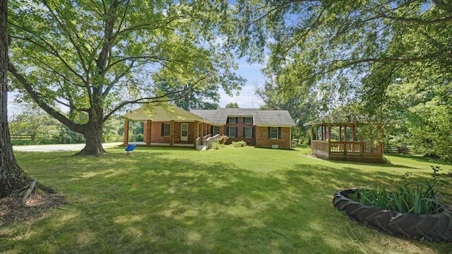 view of yard with a gazebo