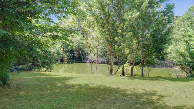 view of yard featuring a water view