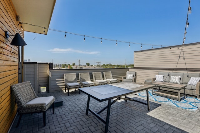 view of patio featuring an outdoor hangout area