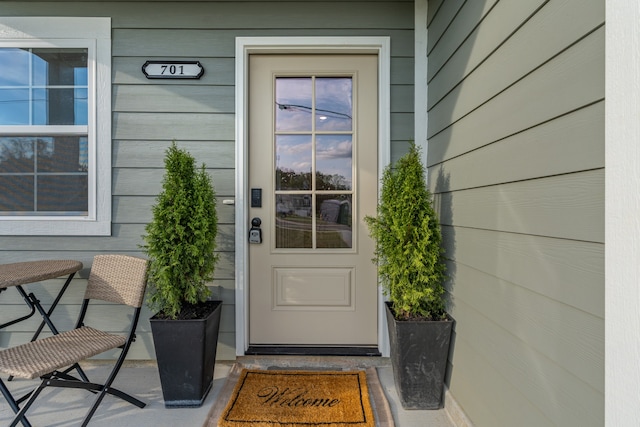 view of doorway to property