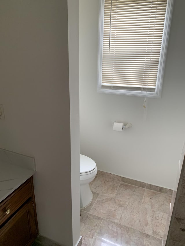 bathroom with toilet and vanity