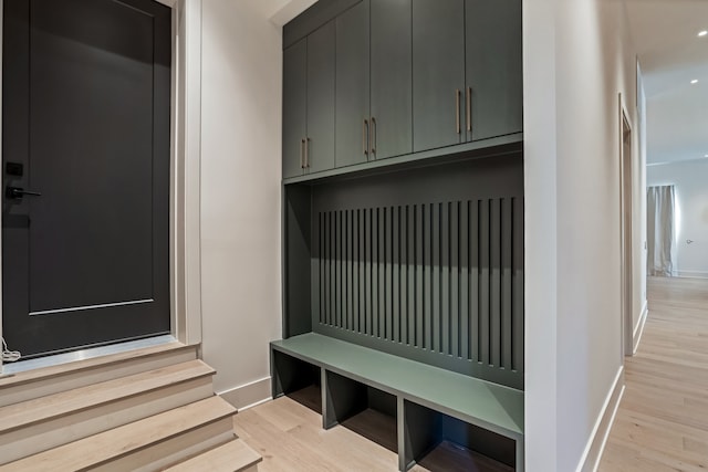 mudroom featuring light hardwood / wood-style floors