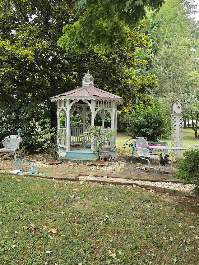 view of yard with a gazebo