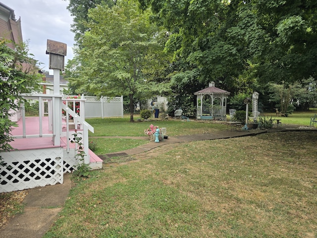 view of yard featuring a gazebo