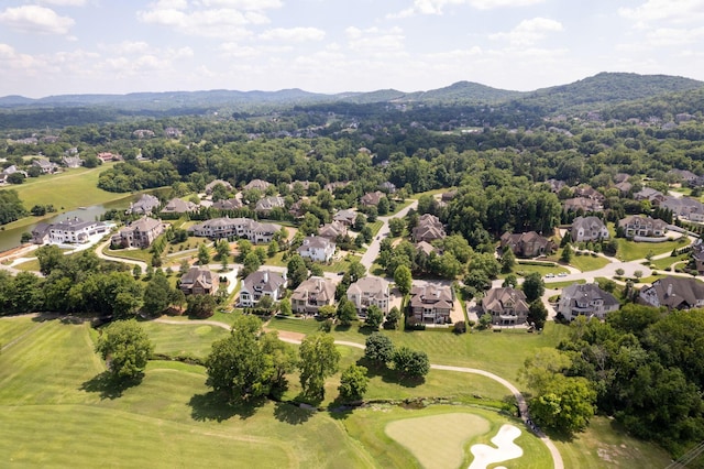 aerial view with a mountain view