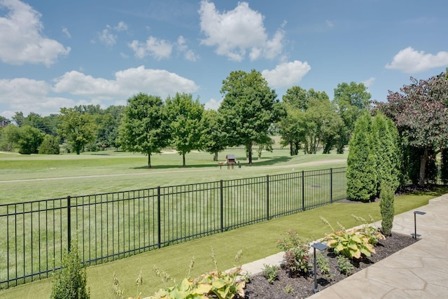 view of community featuring a lawn