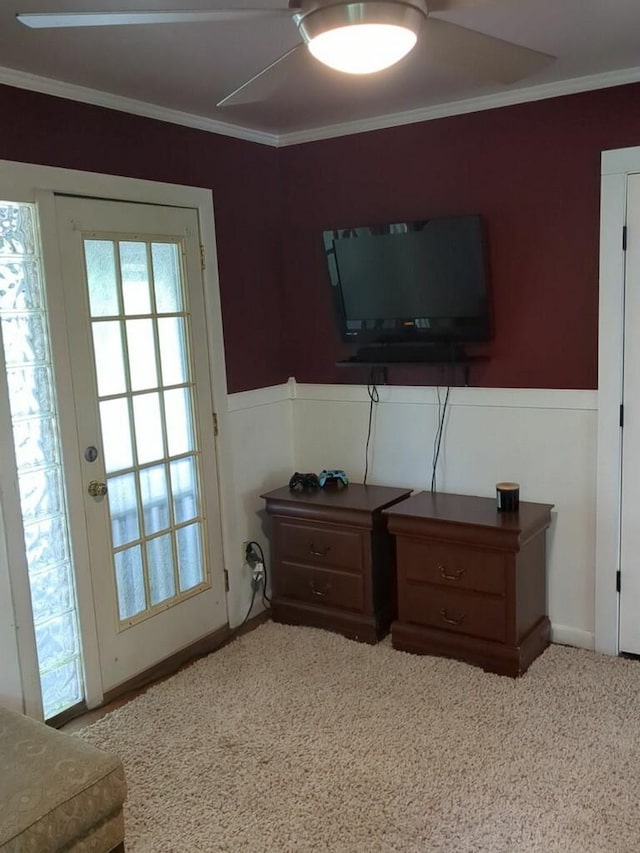 living room featuring ornamental molding