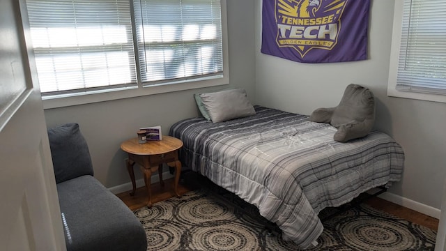 bedroom featuring wood-type flooring