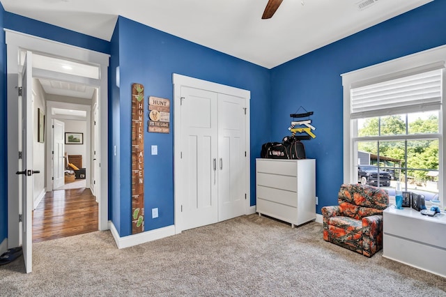 1033 Carter Rd SE, Old Fort, TN 37362 - carpeted bedroom featuring a closet and ceiling fan