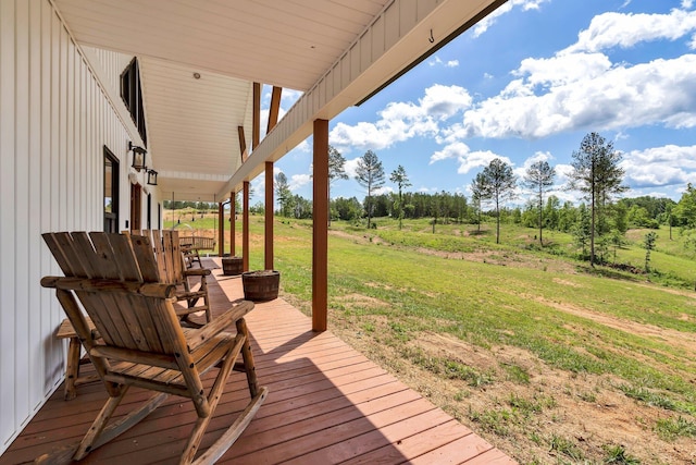 1033 Carter Rd SE, Old Fort, TN 37362 - wooden terrace featuring a yard and a rural view