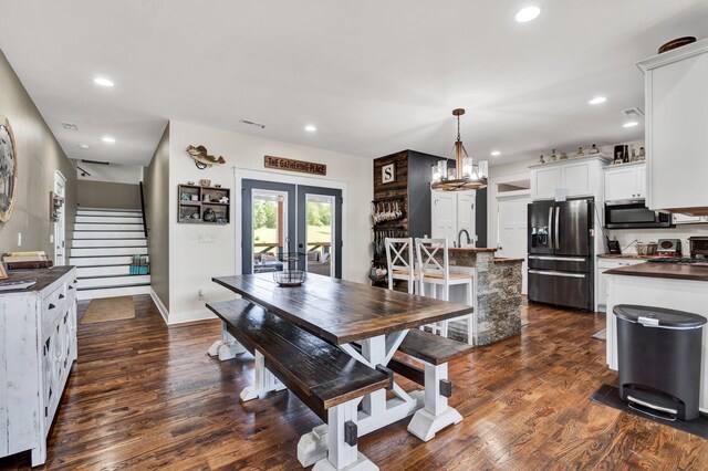 1033 Carter Rd SE, Old Fort, TN 37362 - dining area featuring dark hardwood / wood-style flooring and french doors