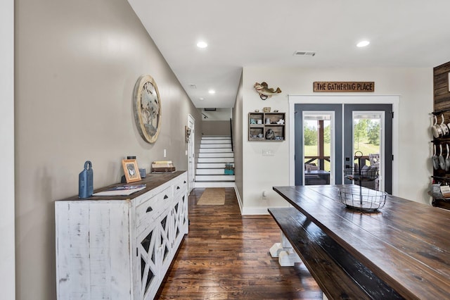 1033 Carter Rd SE, Old Fort, TN 37362 - dining area with dark hardwood / wood-style floors and french doors