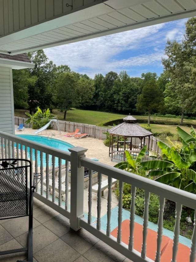 balcony featuring a patio area